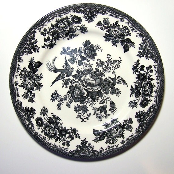 Black & White Dinner Plate Royal Stafford Phoenixes And