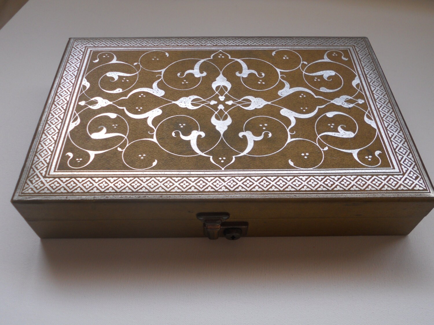 Vintage Mele Jewelry Box Large Silver Gold by LuluandGandore