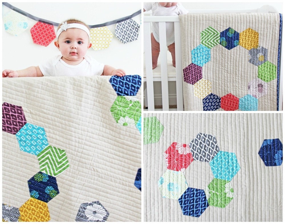 Confetti Hexagon Quilt Pattern by V and Co.