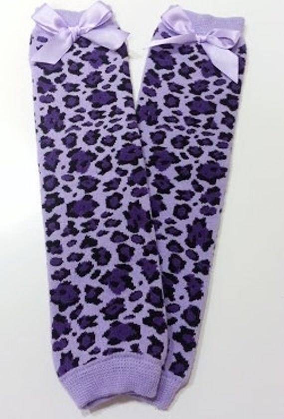 Purple and Lavender Leopard Leg Warmers