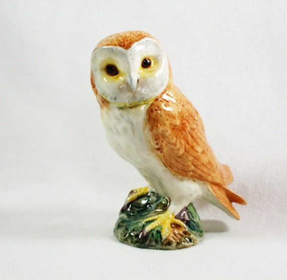 Vintage Beswick England Porcelain Barn Owl Figurine