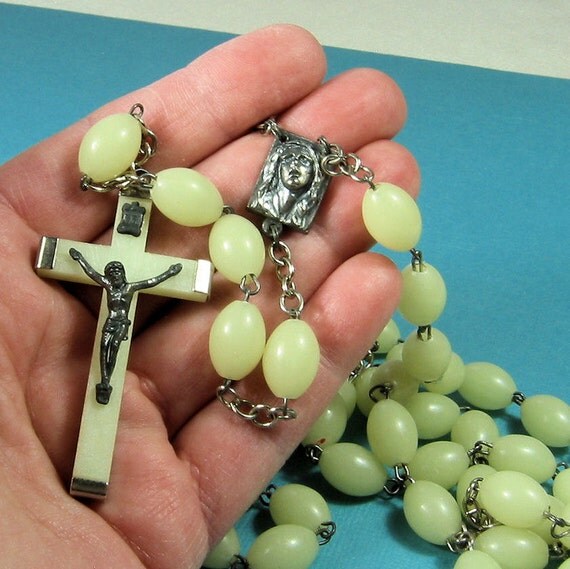 Large Vintage Glow in the Dark Rosary