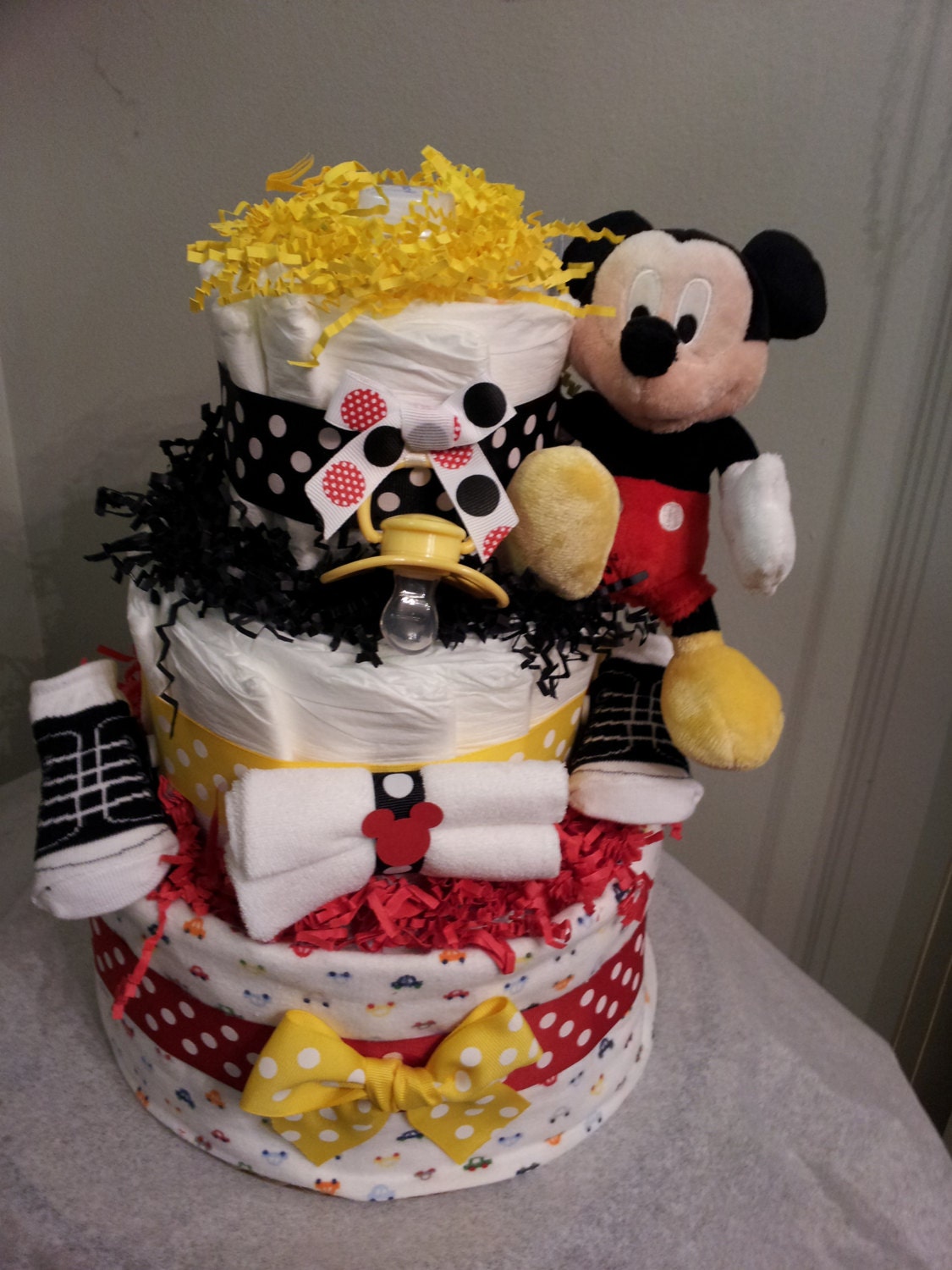 Mickey Mouse 3 tier diaper cake