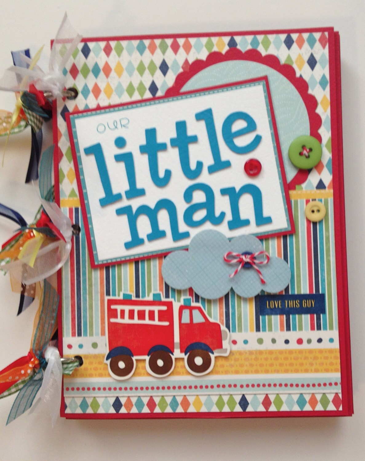 SALE Scrapbook for Boy Premade Album 6x8 Toddler Boy Theme