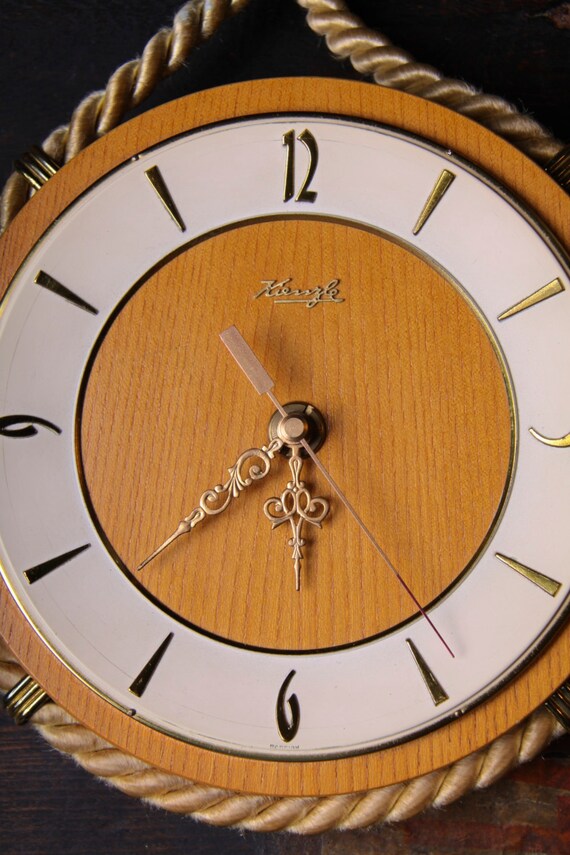 Vintage Kienzle Wall Clock Nautical Rope German Art Deco