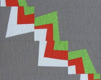 Modern Quilt Pattern, Improv Pieced Pattern, Flash Burn Quilt
