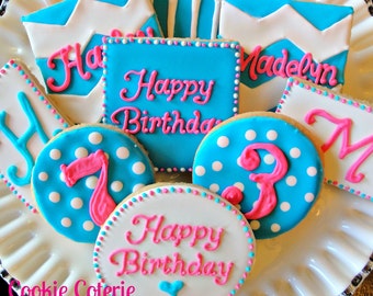 Birthday-Gram Birthday Cookies Decorated Cookies One Dozen