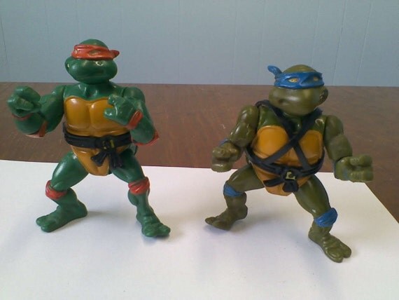 Two 1988 Mirage Studios Teenage Mutant Ninja Turtles Figurines