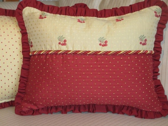 French Country Pillow Cover with Ruffles by ComfortsofHomeDecor