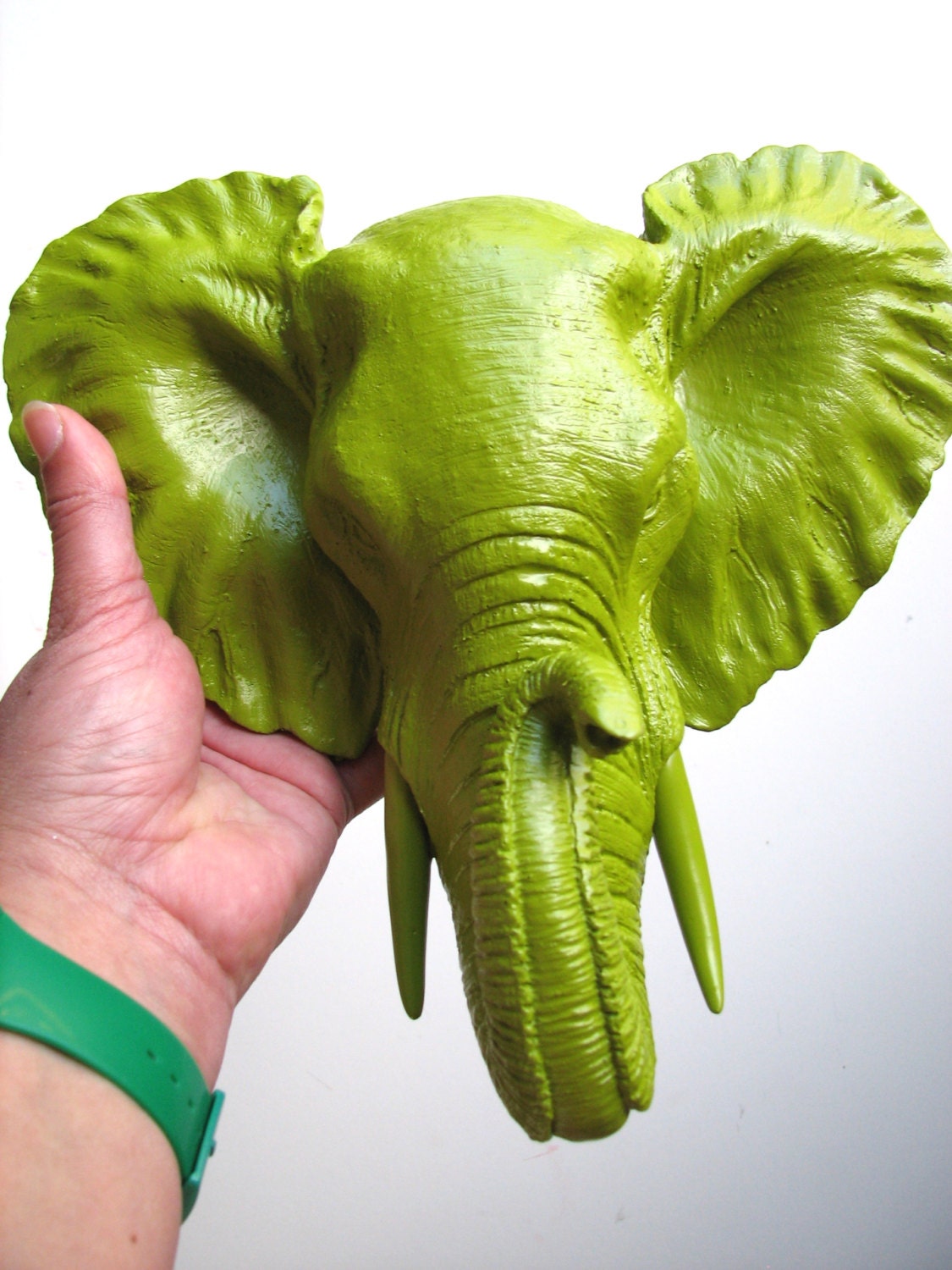 CHARTREUSE Small Faux Taxidermy Elephant Wall Hanging wall