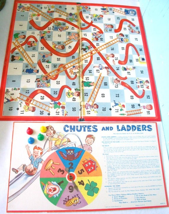 Vintage Chutes and Ladders Game 1960 4600 Milton Bradley