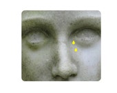 Stone Face (wall art print )  A4 , Limited Edition art print , Human face , Yellow tears,  Contemporary art