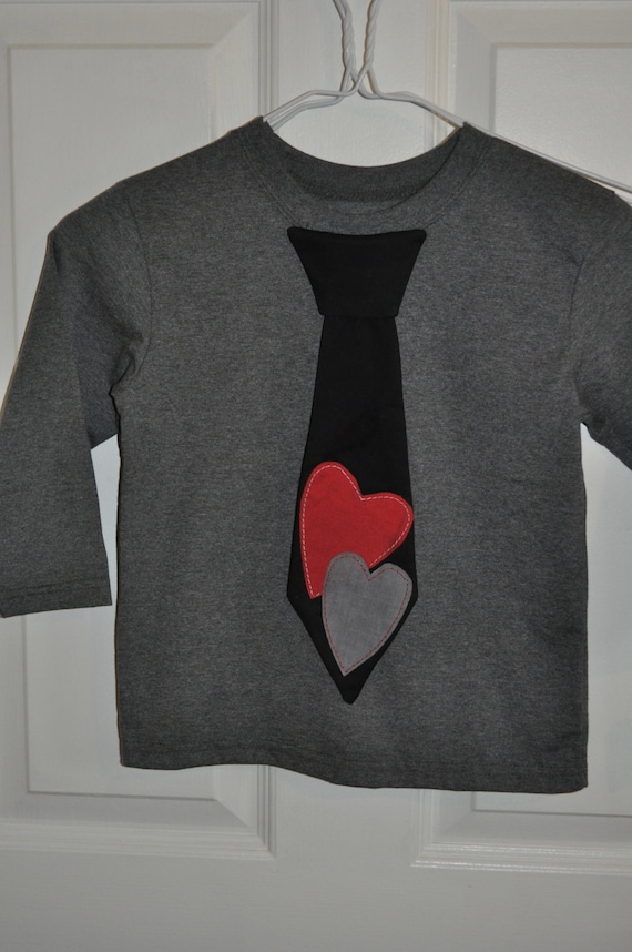Boys valentine T-shirt and Tie by SeaminglyDivine on Etsy