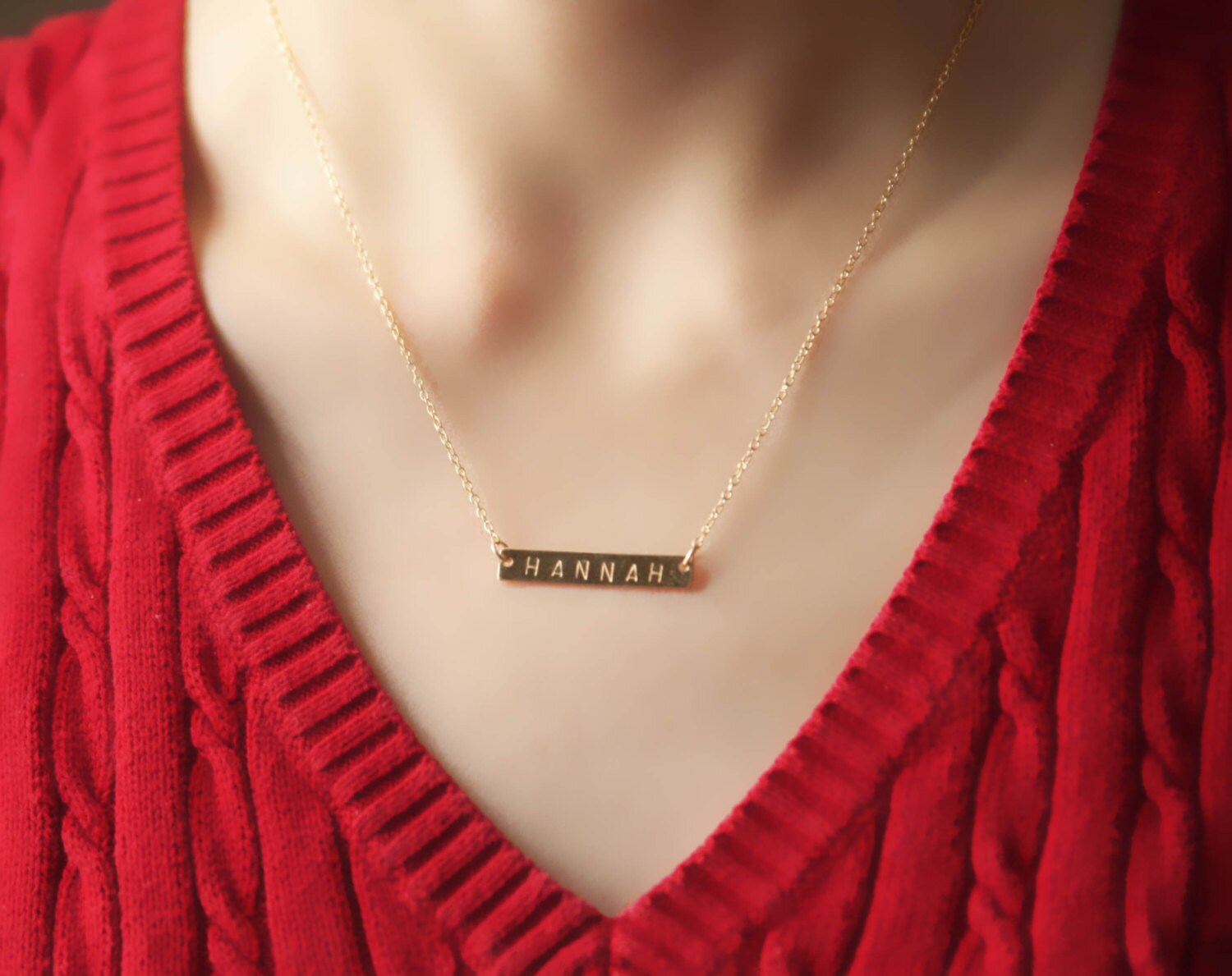 Gold initial bar necklace gold bar initial necklace gold bar
