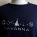 vintage 90's Savanna,Georgia tourist souvenir navy blue fleece men women unisex graphic sweatshirt, embroidered nautical yacht, anchor