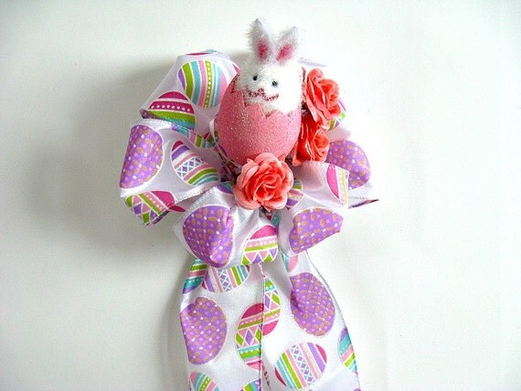 Easter basket bow Easter gift bow Easter by JDsBowCreations