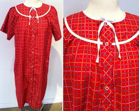 Violette Red Vintage Women's Moo Moo Dress Size M