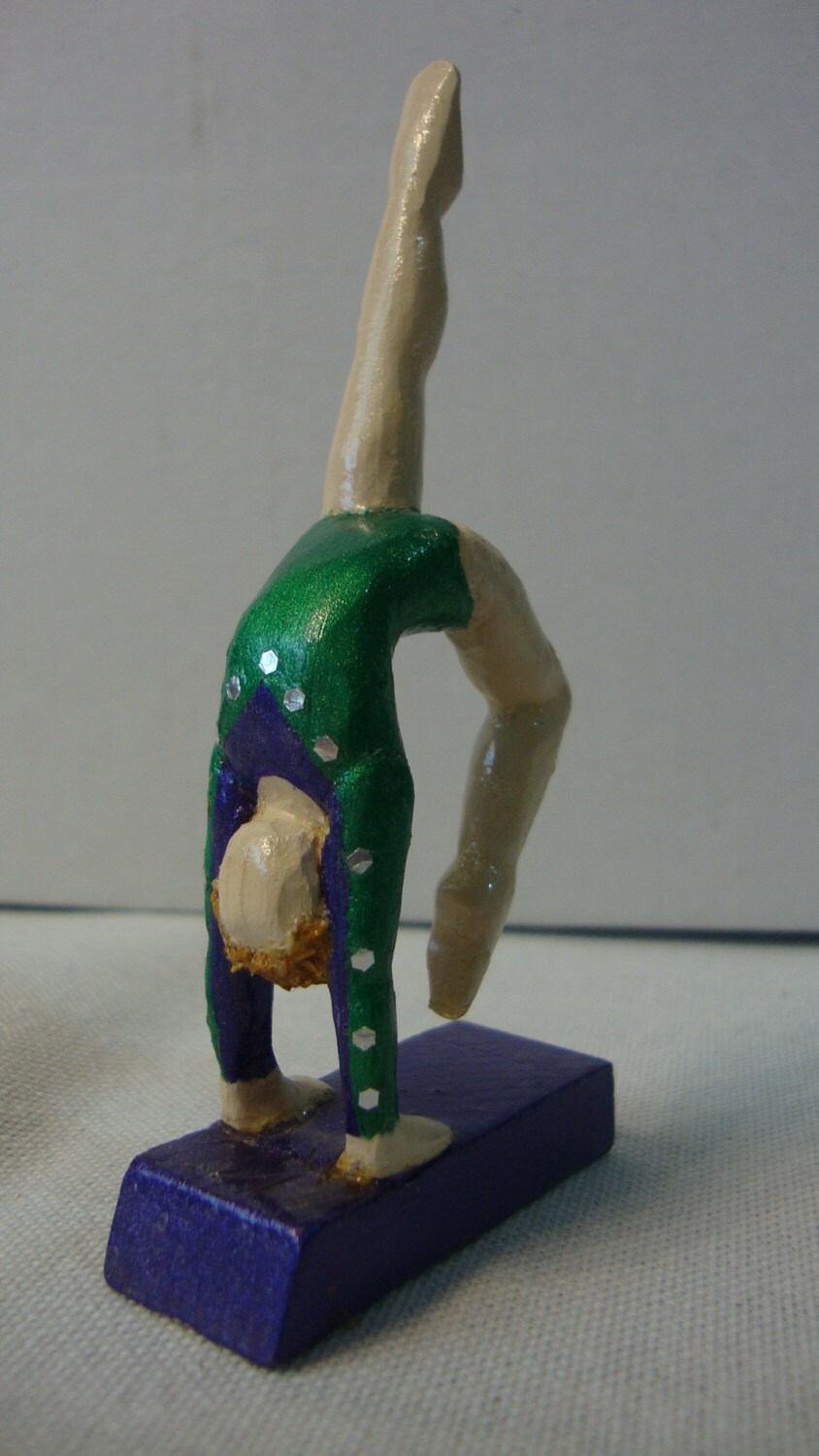 Hand Carved Gymnastic Figurine