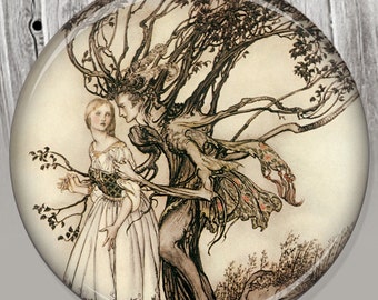 Brothers Grimm Pocket Mirror, Photo Mirror, Compact Mirror Storybook Illustration A134