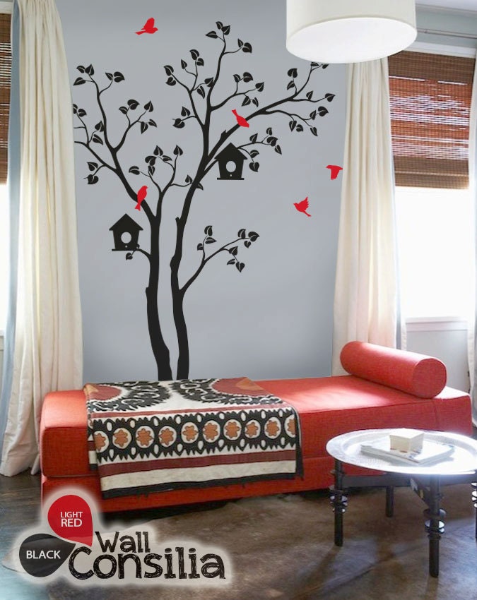 Baby Nursery Wall Decals Tree Wall Decal Birds Decal