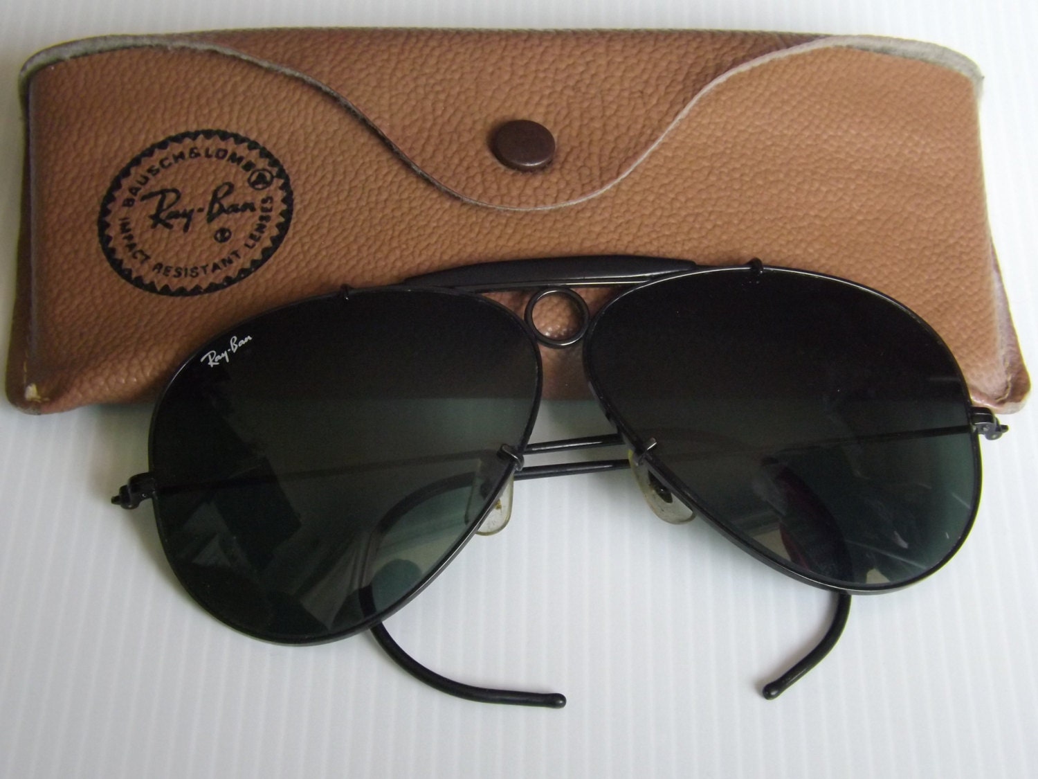 Vintage Ray-Ban B&L Aviator Bullet Hole Sunglasses.