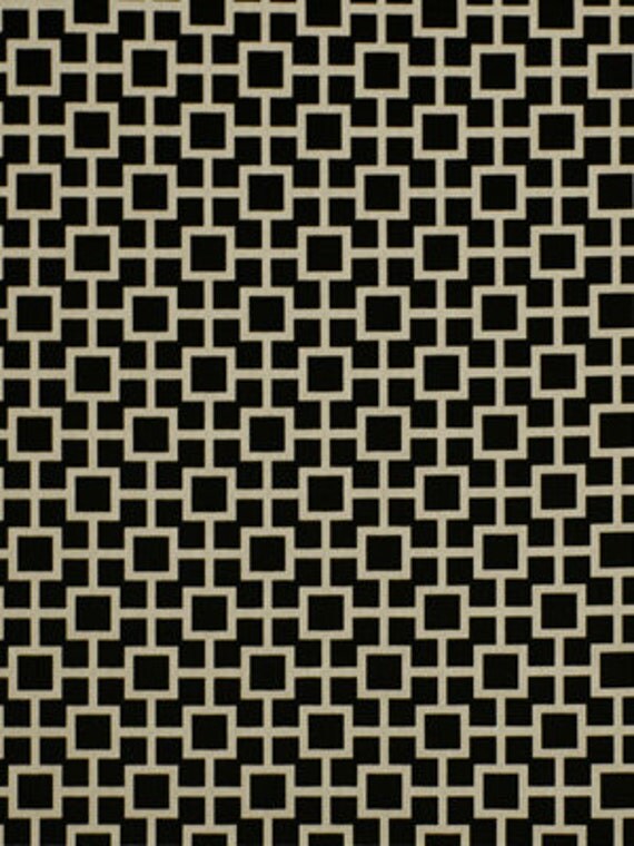 Black White Geometric Fabric Cotton Print By Popdecorfabrics