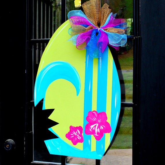 Summer Door Hanger: surfboard Door Decoration Summer Wreath Summer Door Hanger: surfboard Door Decoration Summer Wreath