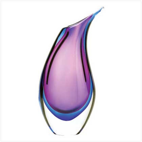 Stunning Violet Purple Art Glass Vase Or Sculpture 3616