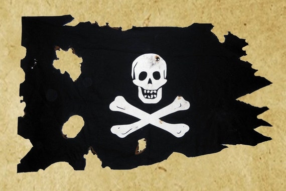 1 1/2' x 2 1/2' Pirate Flag: Battle-Worn Canvas by Libertalia