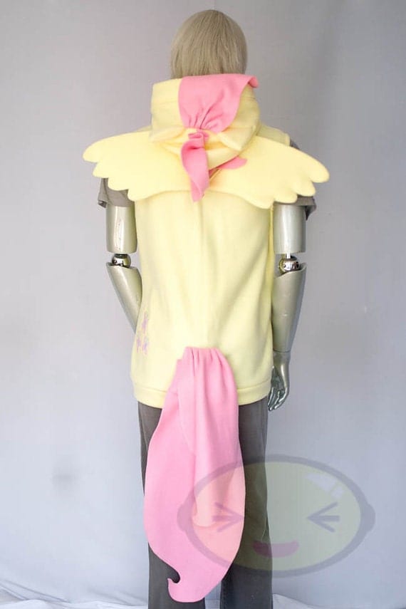 Fluttershy Pony Vest Costume Hoodie Vest Jacket Hand-made