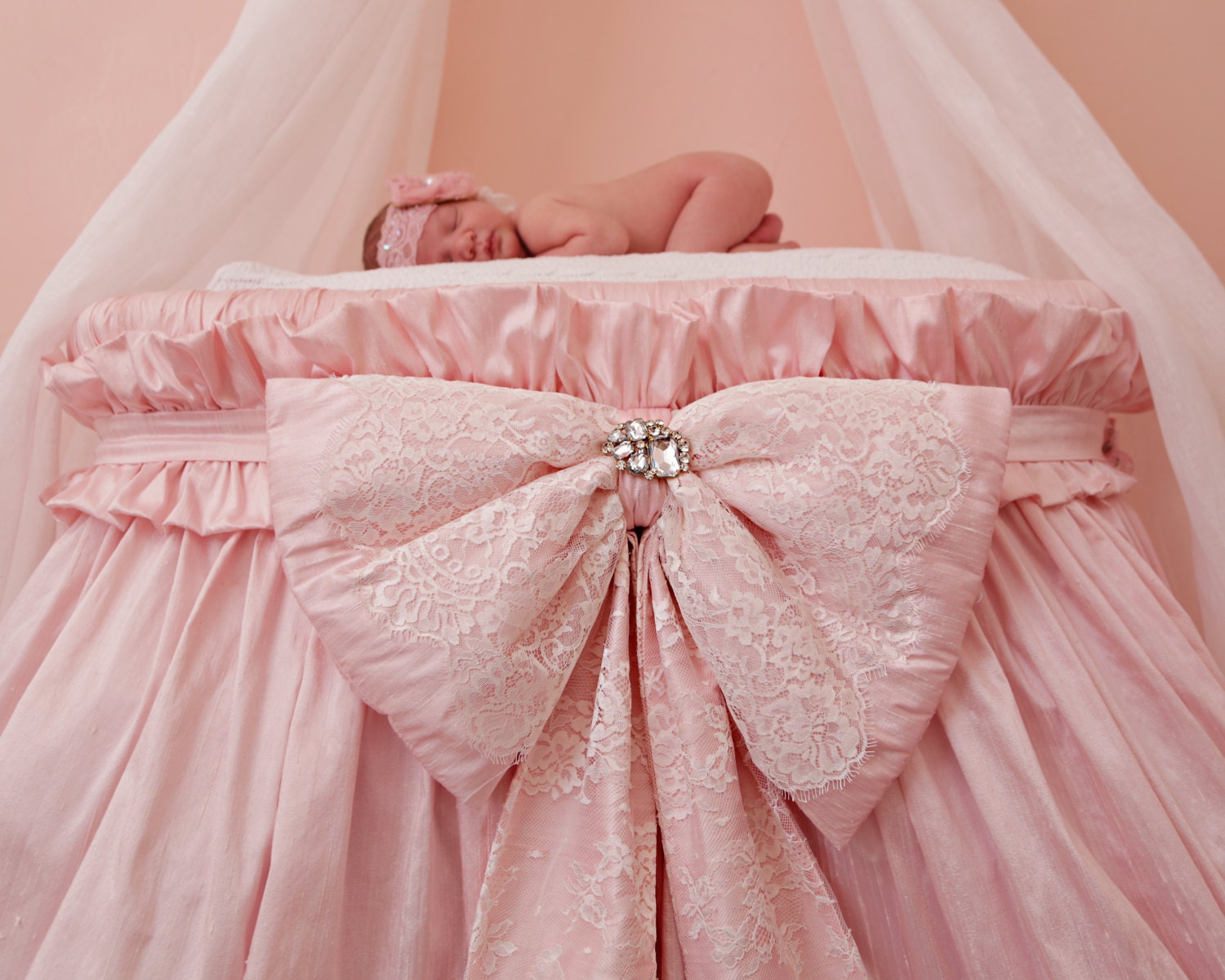 THE DANIKA COLLECTION Oversized Bow Silk and Lace