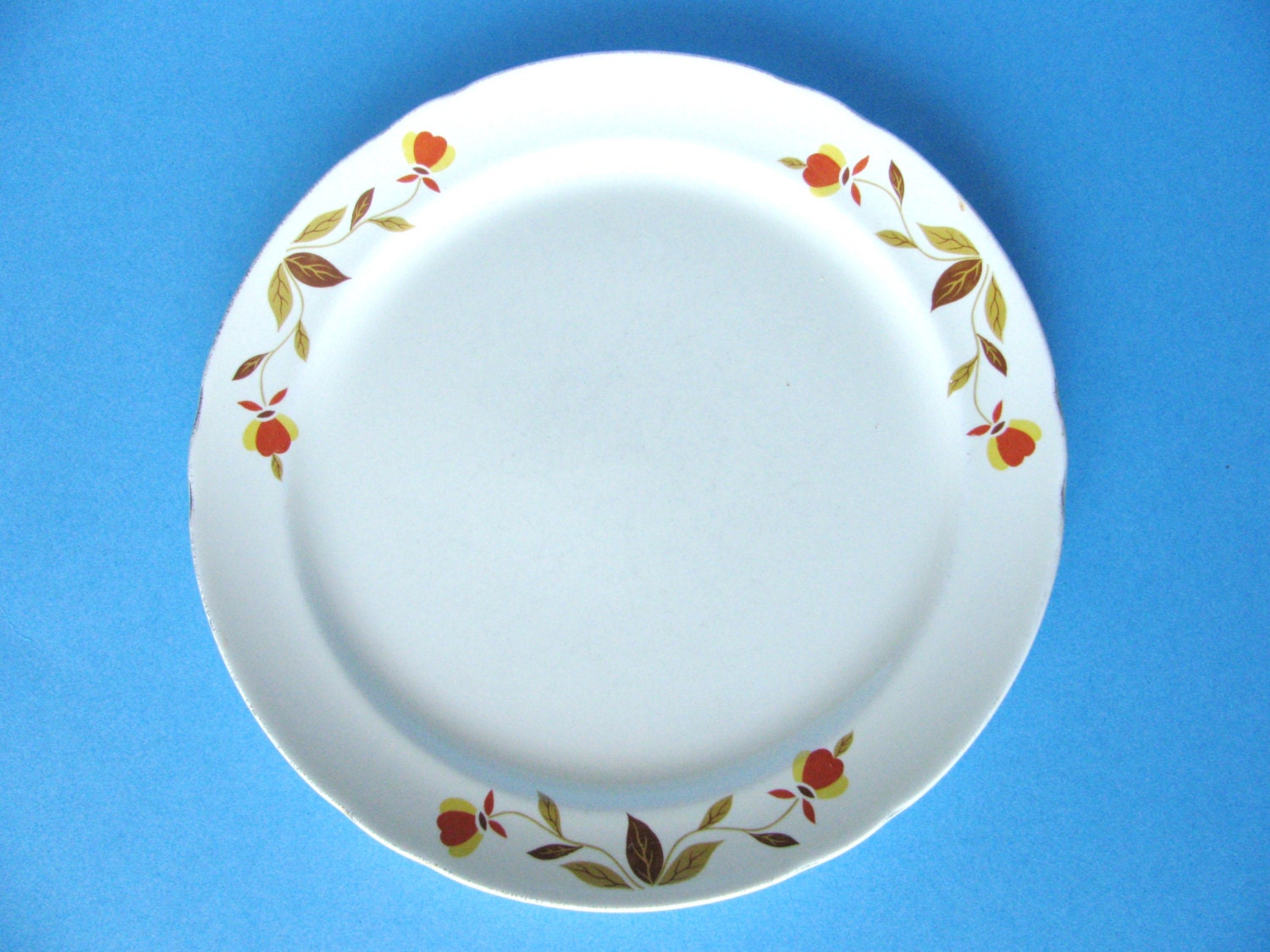 Hall China Autumn Leaf Dinner Plate Dish Soup Bowl Set