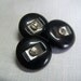 Vintage 7/8" Rhinestone or Paste Stone Black Buttons, Set of 3 (no.005)
