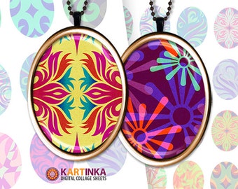 HAPPY HIPPIE 30x40mm, 18x25mm, 13x18mm Digital Collage Sheet Printable download Images for bezel cabs glass & resin pendants Earrings Rings