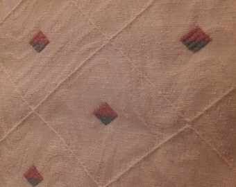 Ethan Allen Ivory Diamond Pattern Upholstery Fabric