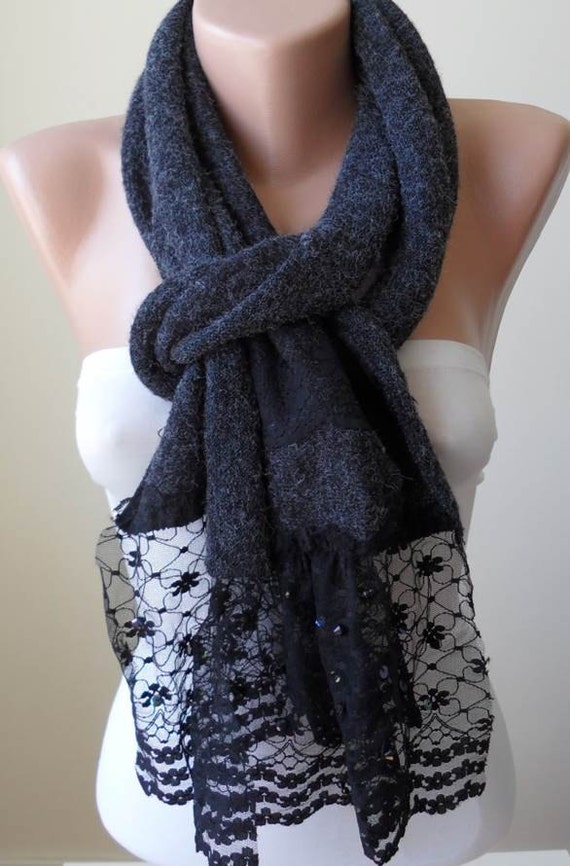 Black Scarf Soft Cotton Fabric