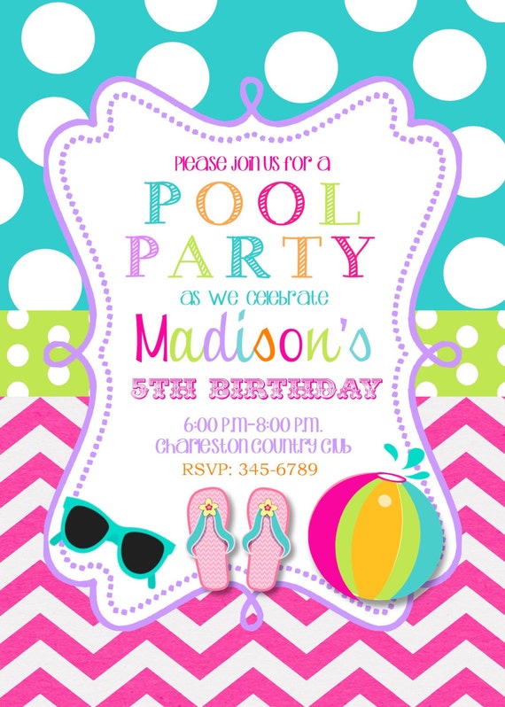 Birthday Invitations For A Pool Party 10