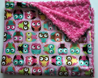 Popular items for pink owl blanket on Etsy