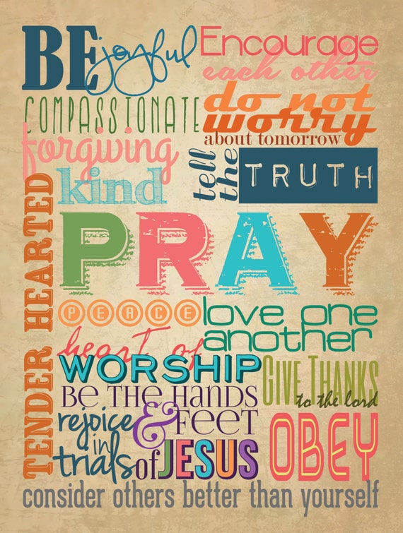 Colorful Christian Family Rules Poster 18x24 3