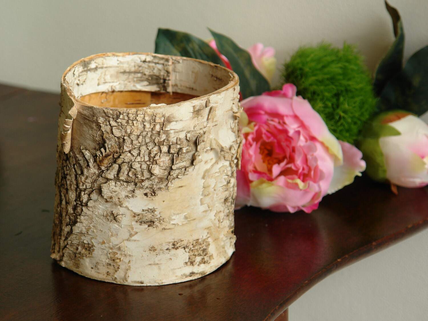 small natural birch bark cylinder vases wedding flower pot