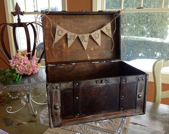 Rustic Wedding Card Box,Burlap Banner.