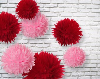 Tissue paper pom poms set of 7
