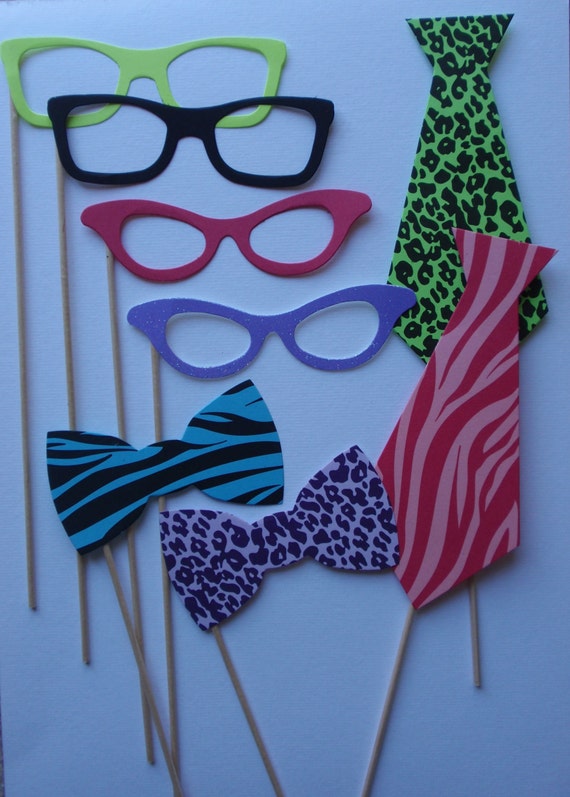 Items Similar To Photo Booth Props Glasses And Neck Ties On Etsy