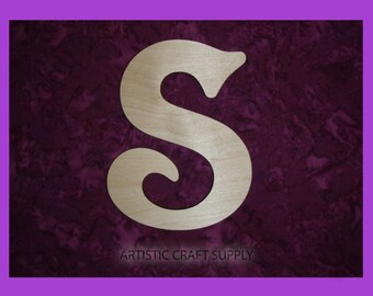 Unfinished Wood Letter S Wooden Letters 6" Inch Tall