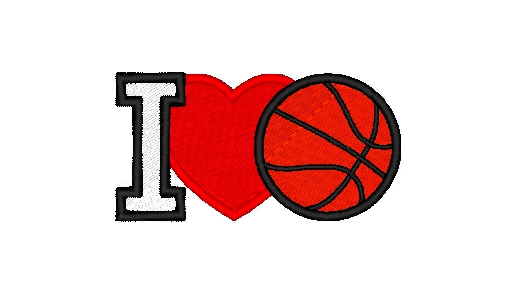 I Love Basketball APPLIQUE. Machine Embroidery Design 