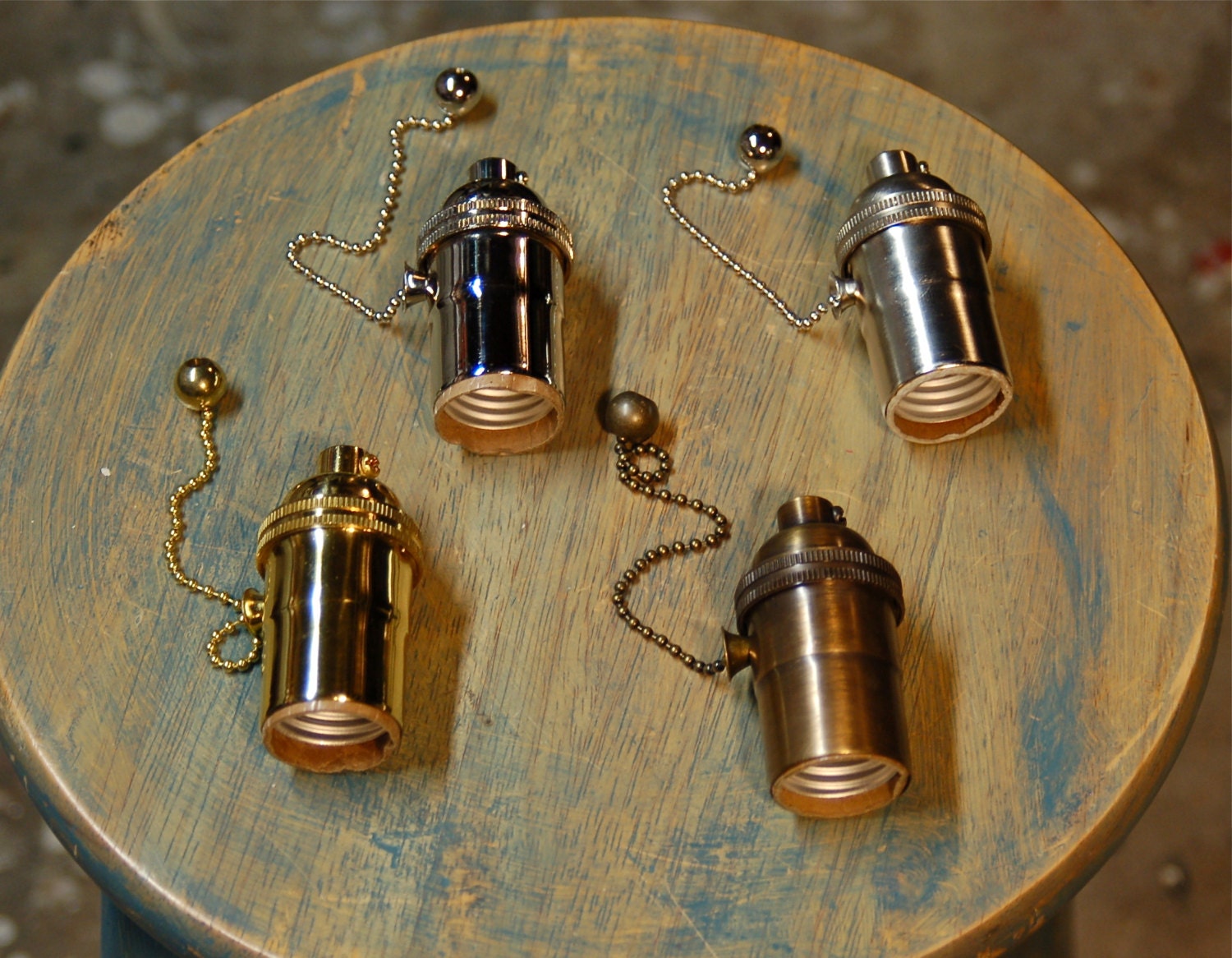 Solid Brass Light Socket PullChain Version 4 Different