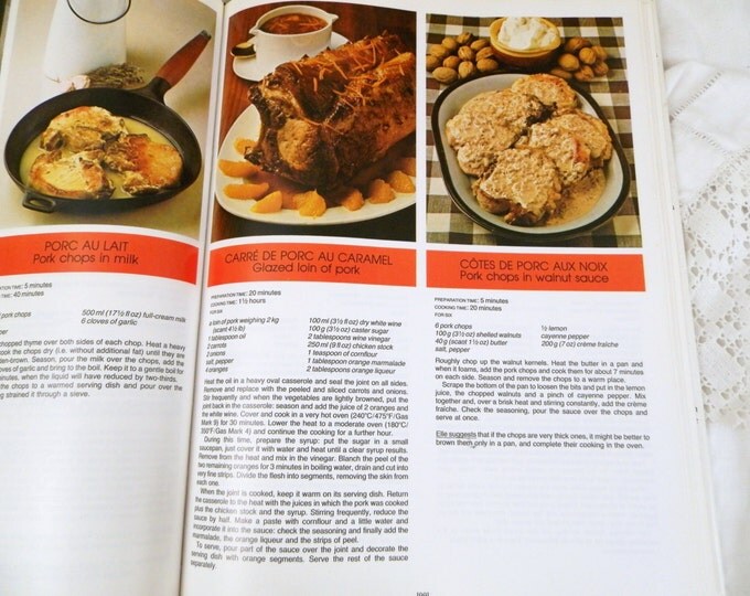Vintage French 1985 The Second Elle Cook Book 192 pages Written in English / French Cook Book / Vintage Retro Home Interior / House Wife Vintage French 1985 The Second Elle Cook Book 192 pages Written in English / French Cook Book / Vintage Retro Home Interior / House Wife