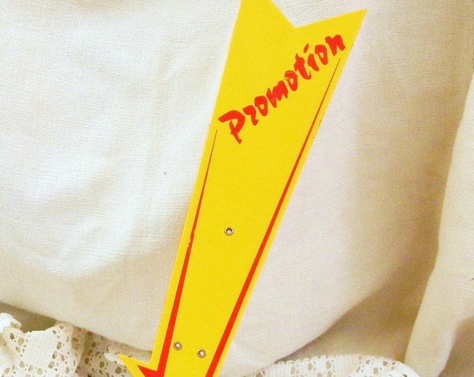 Vintage French 1960s Market Arrow Sign "Promotion" / French Decor / Mid Century / French Market / Shop / Prop / Retro Vintage Home Interior