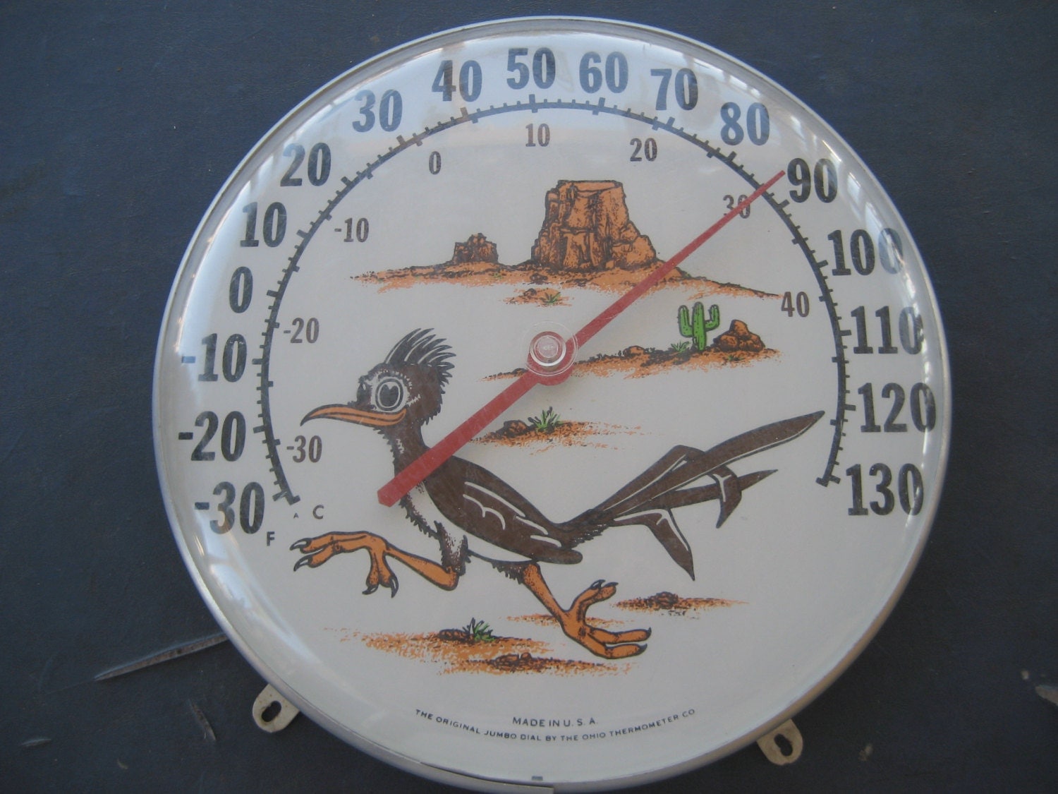 Vintage Roadrunner Outdoor Thermometer
