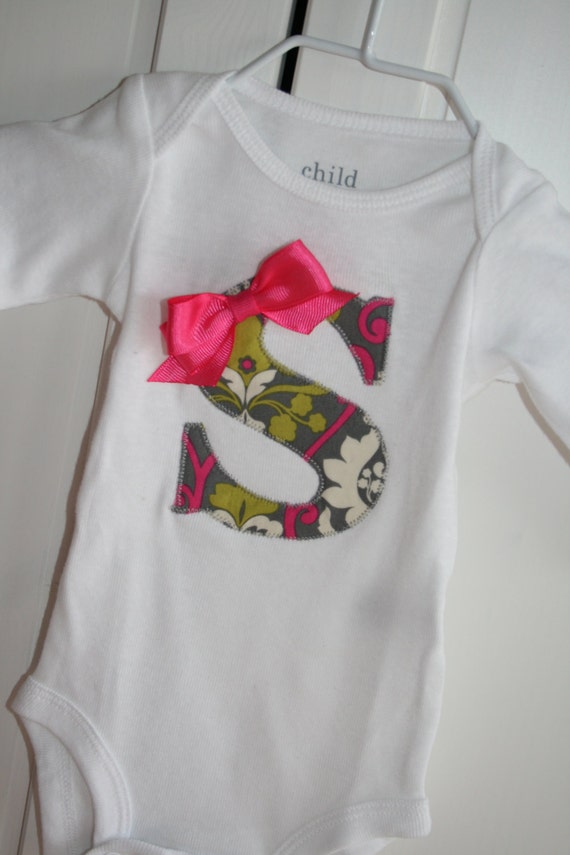 Items similar to Personalized Fabric Initial Shirt on Etsy